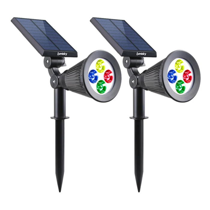 2 Spot solaire SPIKY RGB 200LM