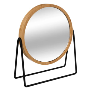 Miroir balançoire avec pieds D22cm bambou