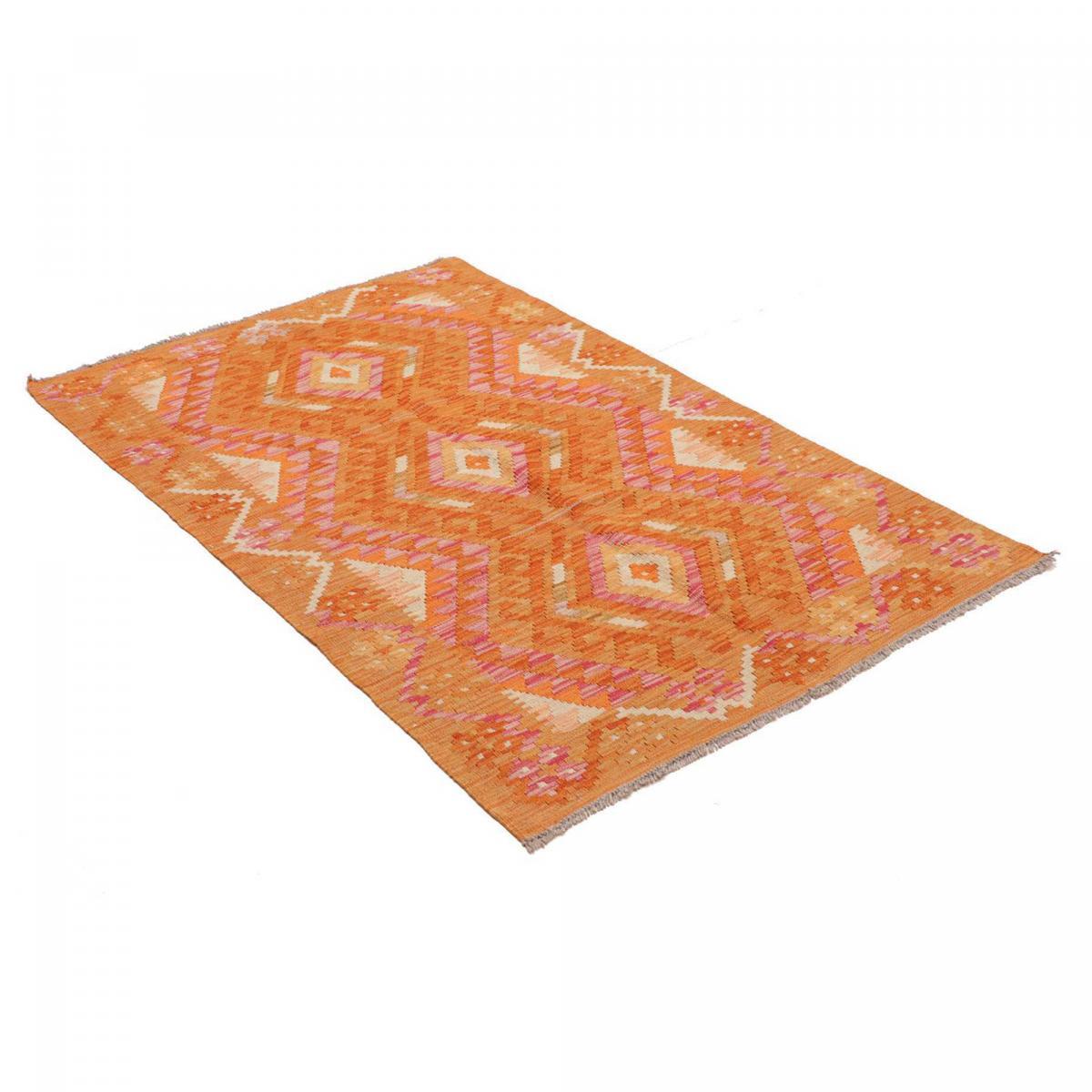 Tapis kilim, motif ethnique, artisanal en laine naturelle