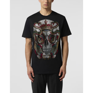 PHILIPP PLEIN Round Neck T-Shirt Snake King Stones