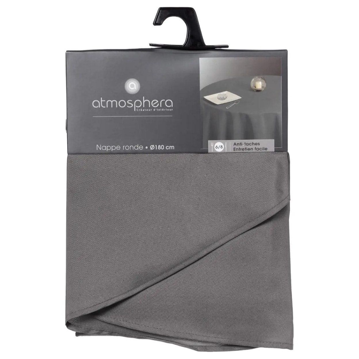 Nappe anti-tâche gris D180cm