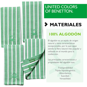 Set 4pc servilleta 33x45cm, 170gsm, 100% algodón verde oscuro Benetton