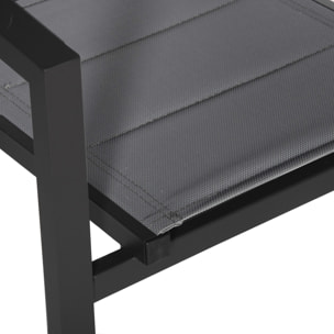 Lot de 6 chaises rembourrées en aluminium anthracite - textilène gris
