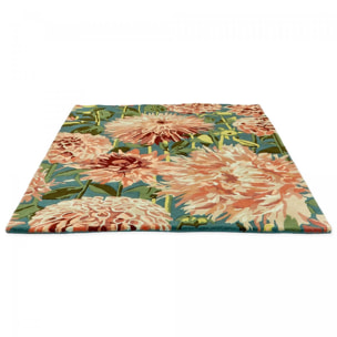 Tapis salon et chambre fait à la main en laine motif floral OLFI