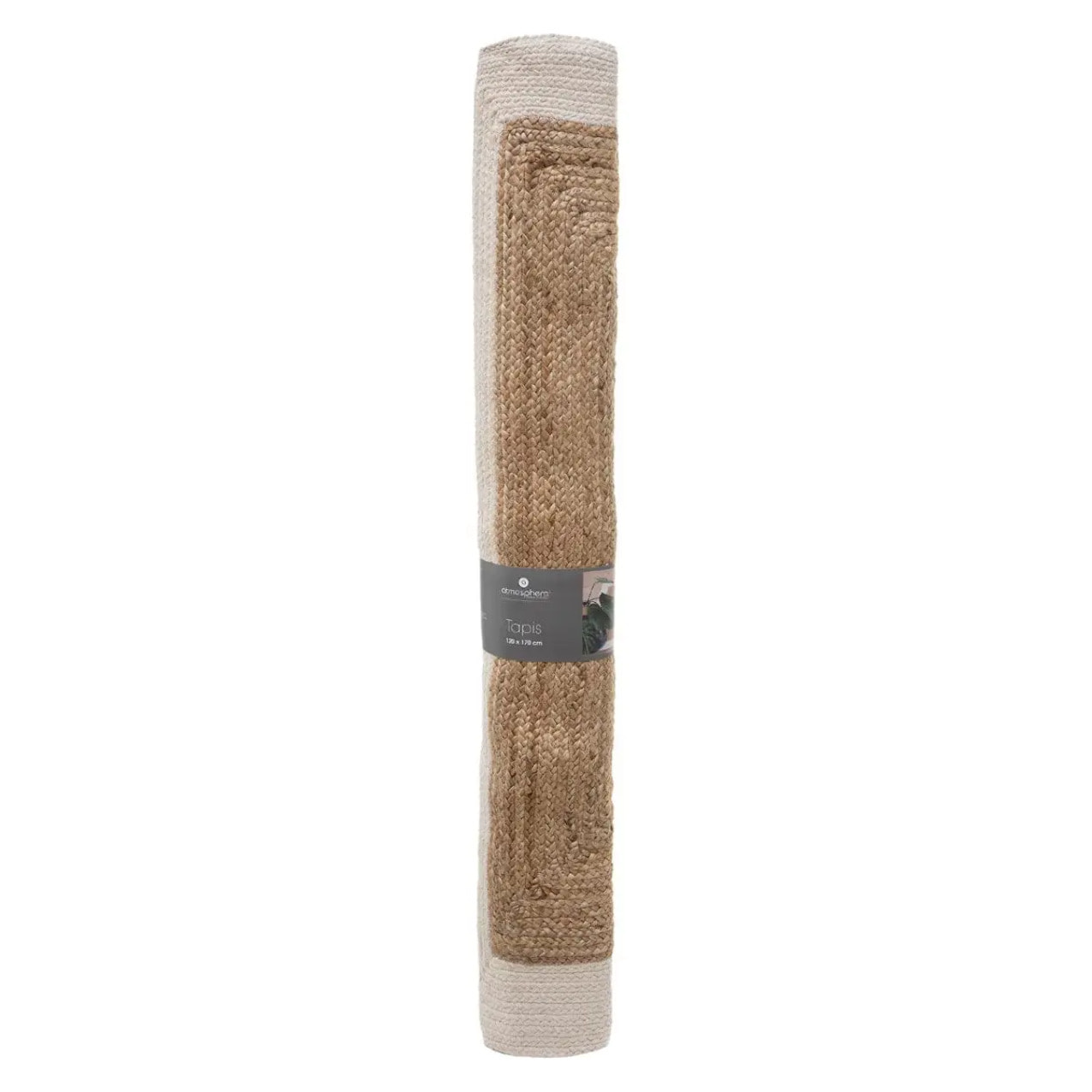 Tapis "Kahi" en jute bord blanc 120x170cm