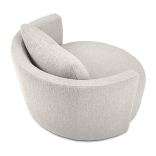 Fauteuil pivotant "Adam" bouclé gris clair