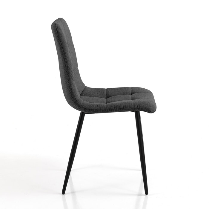 Tomasucci Ensemble de 4 chaises FAFFY EVO gris foncé