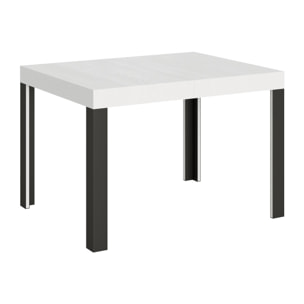 Mesa extensible 80x120/204 cm Linea Fresno Blanco estructura Antracita