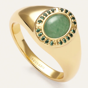 Anello Amanda Verde Placcato Oro