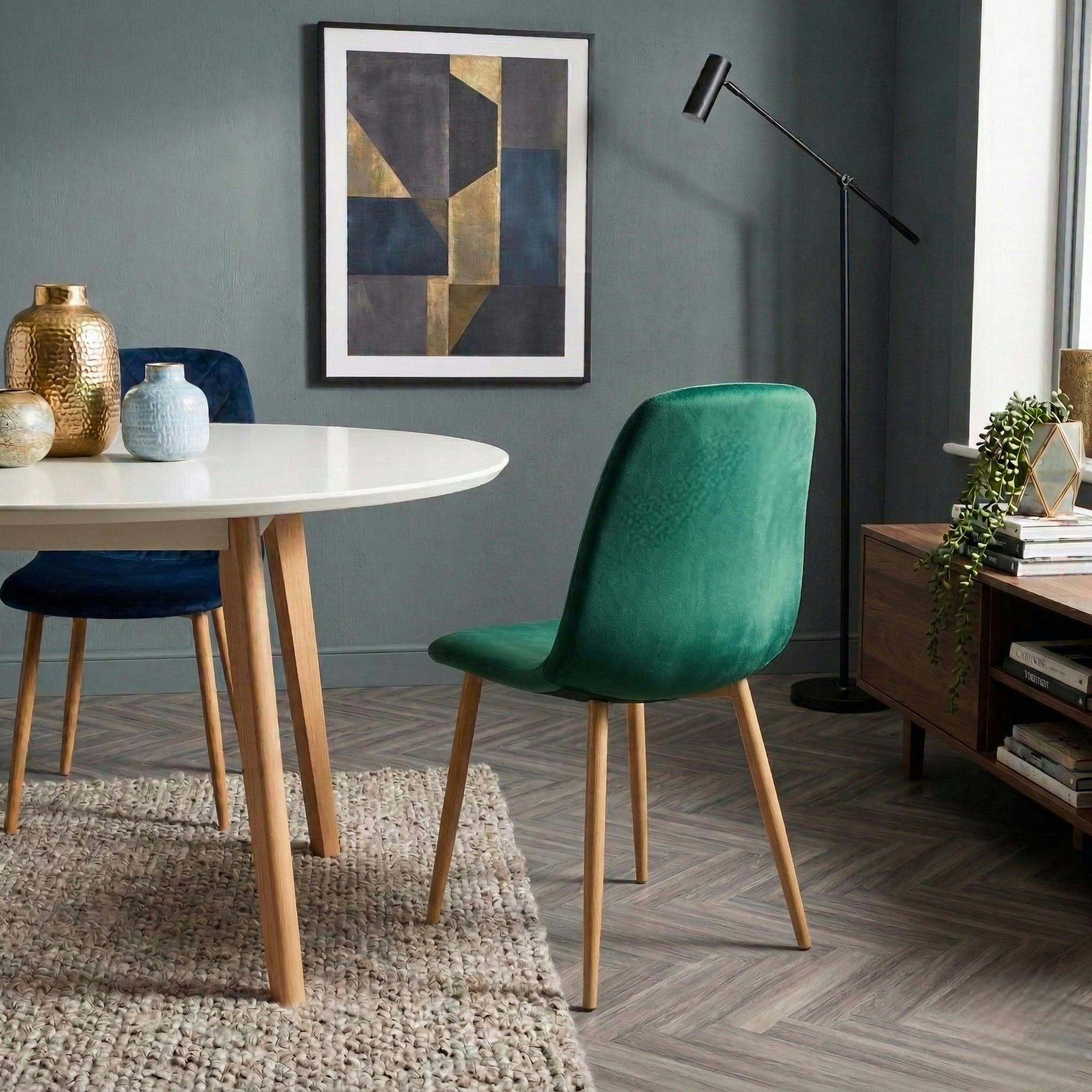 Chaise velours verte (lot de 2) HAWAI