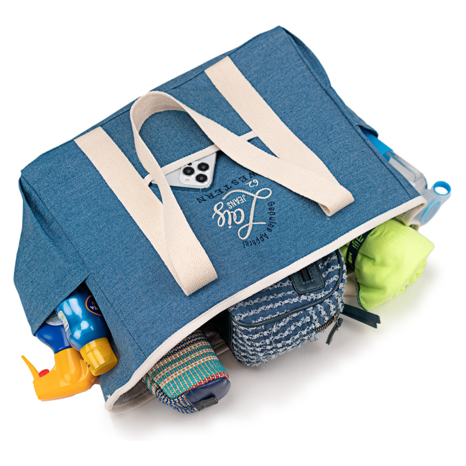 Bolso De Playa Lois Pfeiffer Azul Vaquero