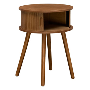 Table de chevet Nysos ronde 40x40cm marron