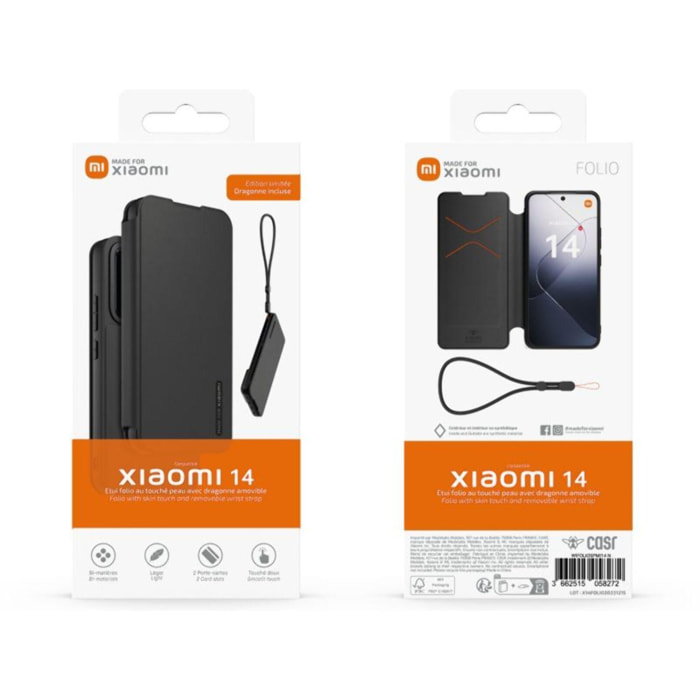 Etui MADE FOR XIAOMI Xiaomi 14 Folio premium Noir