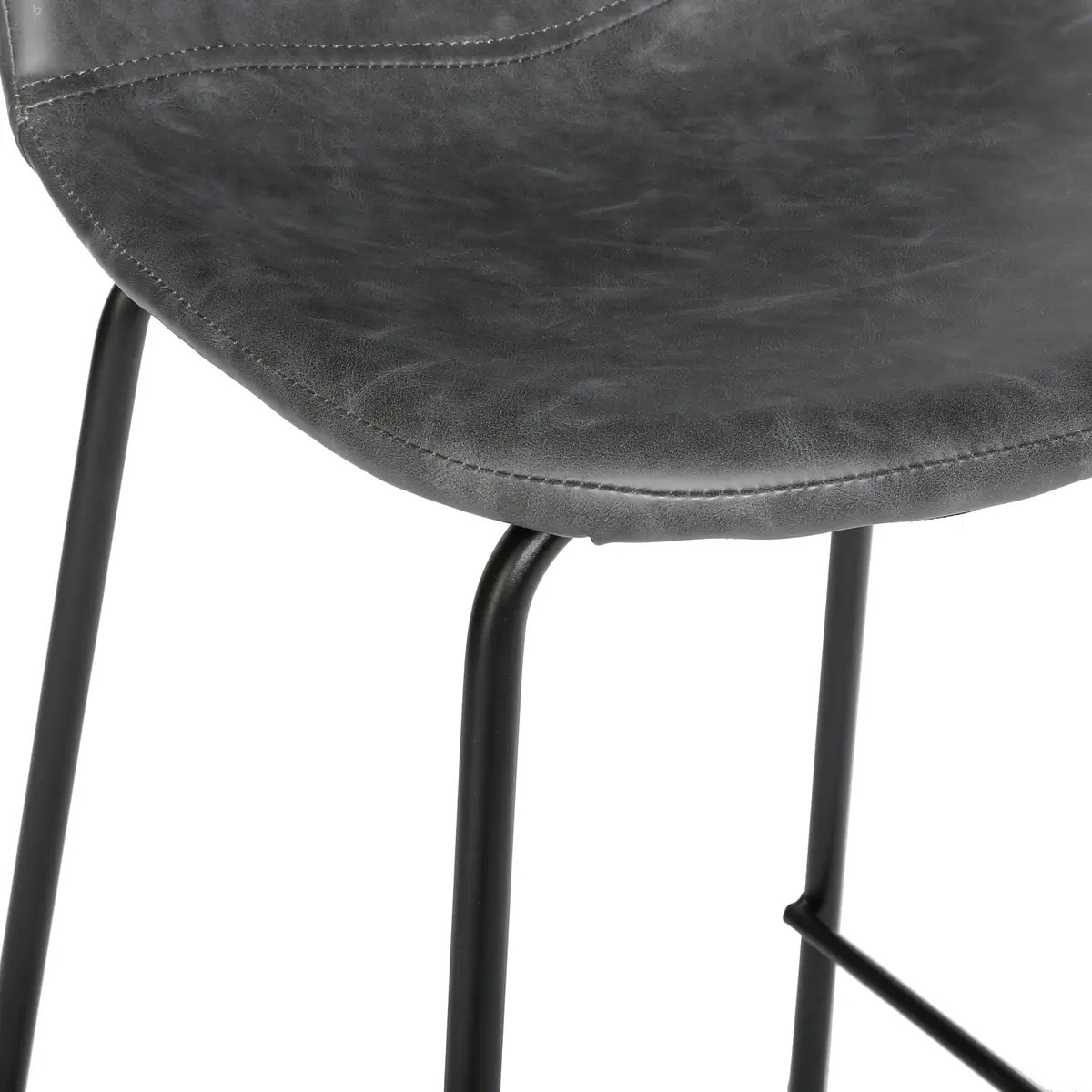 Lot de 2 chaises de bar "Vladi" effet cuir gris