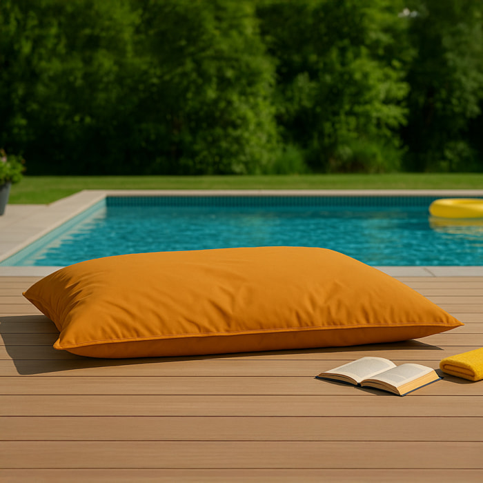Pouf rectangulaire d'extérieur XXL 180x140cm orange THIES