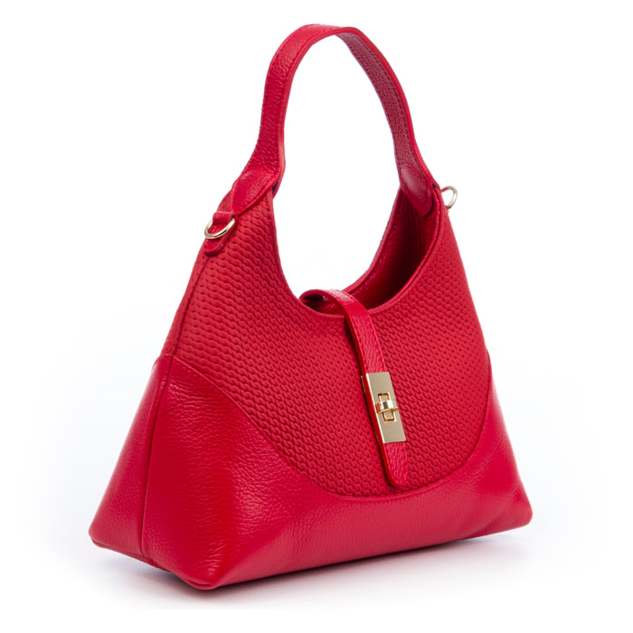 Belgioso Borsa a spalla Donna. Pelle autentica finitura Dollaro stampata