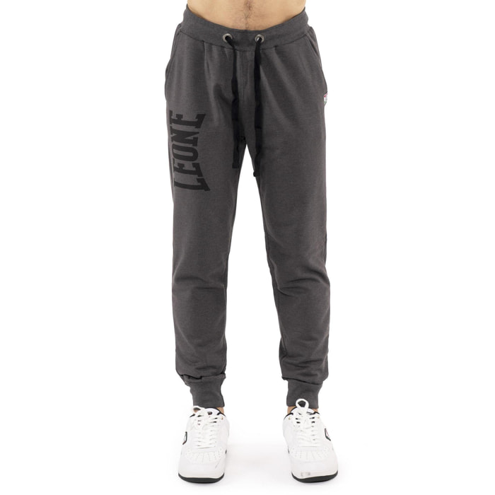 Pantalone sportivo invernale da uomo con polsino e logo grande 'Basic'