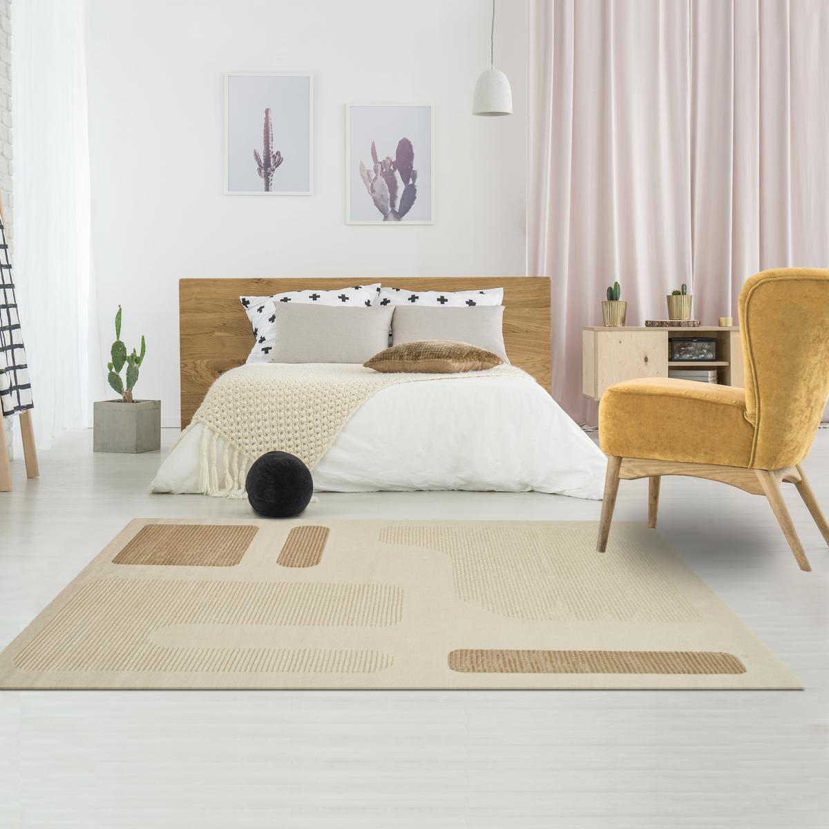 Tapis salon et chambre tissé motif géométrique SEVA