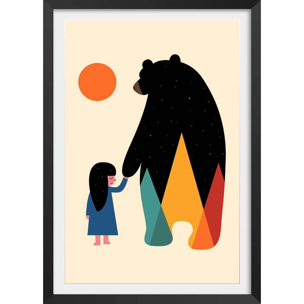 Affiche enfant go home Affiche + cadre en bois - Noir