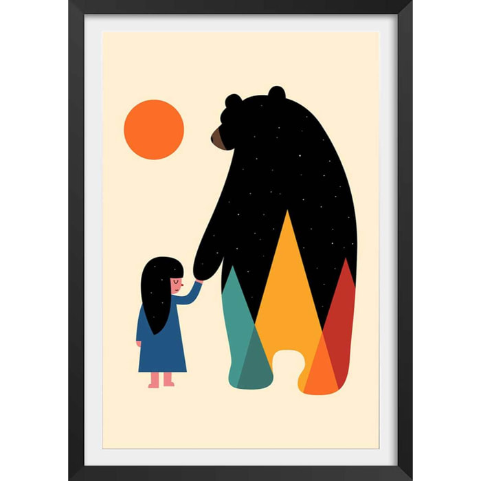 Affiche enfant go home Affiche + cadre en bois - Noir