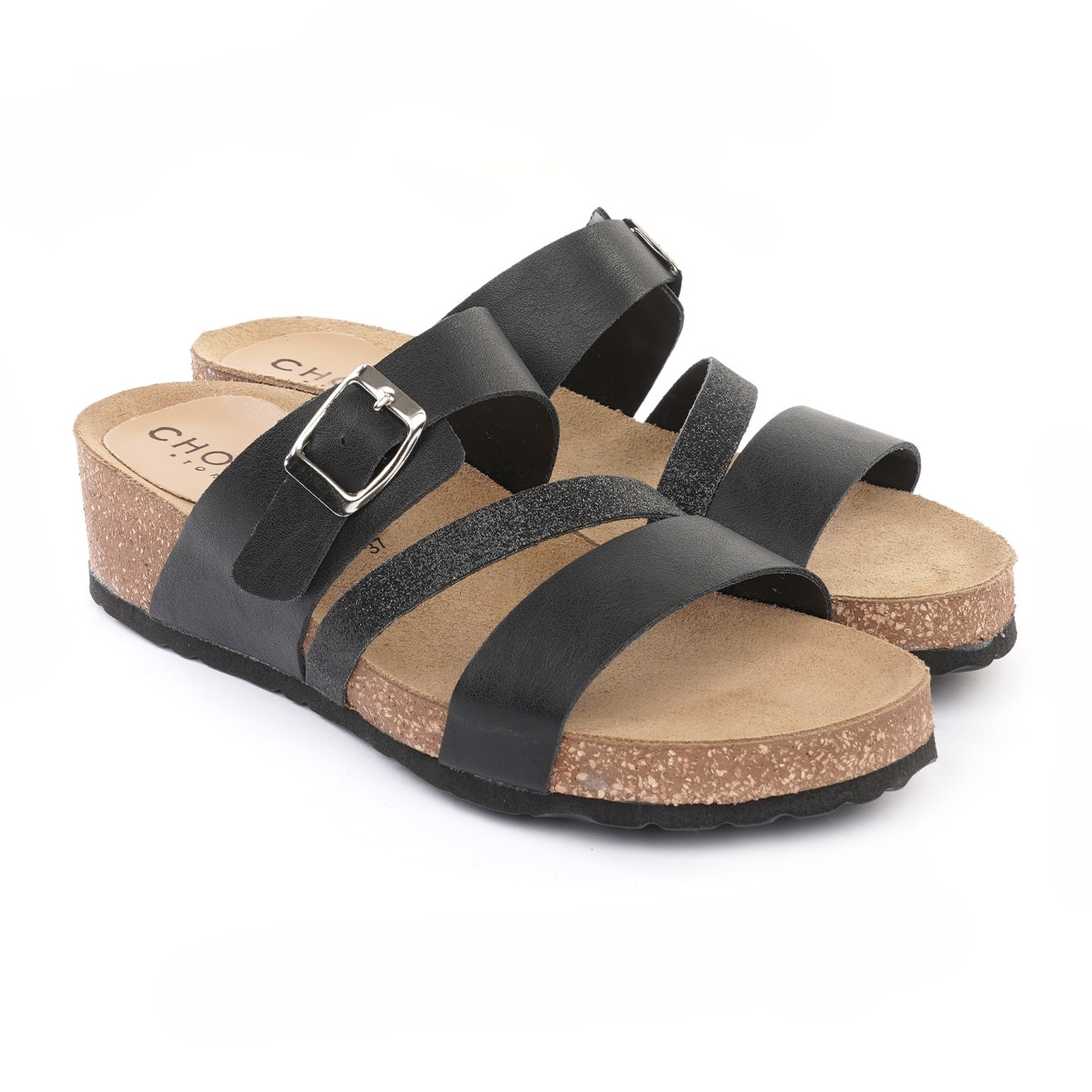 SANDALO BIO ZEPPA DOPPIA FASCIA NERO