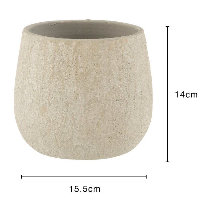 J-Line cache-pot Spikkel - céramique - gris - medium - Ø 14.8 cm
