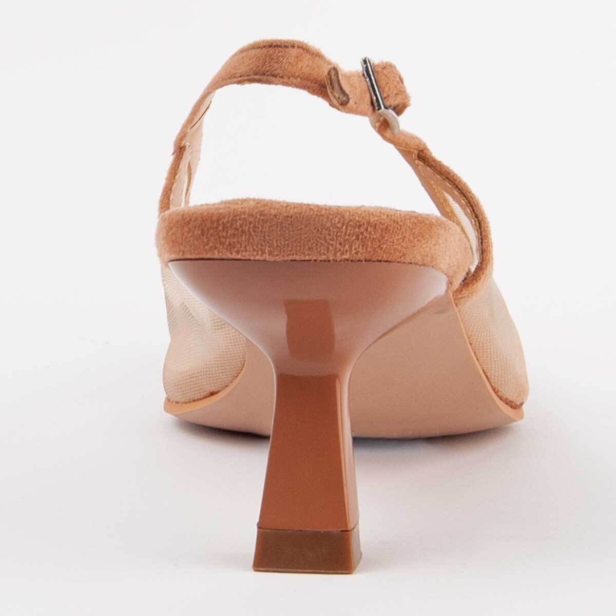 Zapato De Tacón - Marron - Altura: 4 Cm