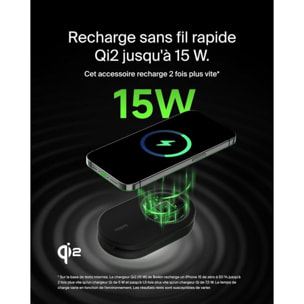 Chargeur induction BELKIN induction 15W 2en1 noir
