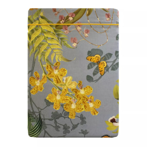 Drap plat Nuit d orchidees gris