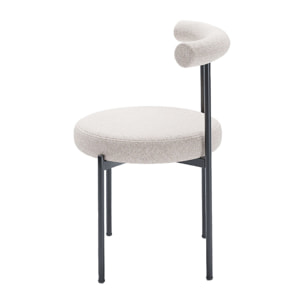 Lot de 2 chaises de salle à manger design moderne, velours crème