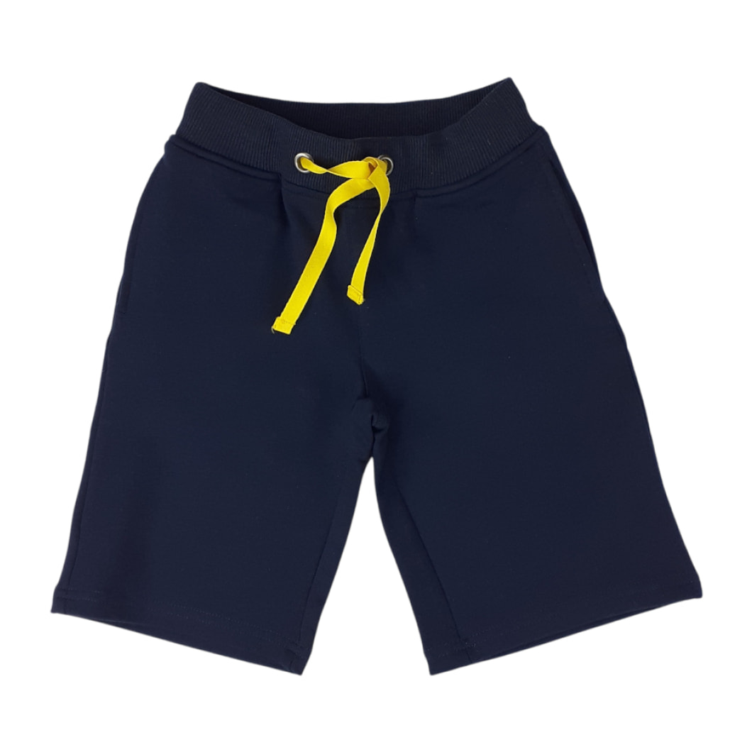 BERMUDA FELPA ESTIVA BLU DETTAGLI GIALLI