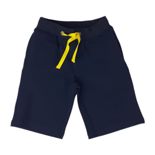 BERMUDA FELPA ESTIVA BLU DETTAGLI GIALLI