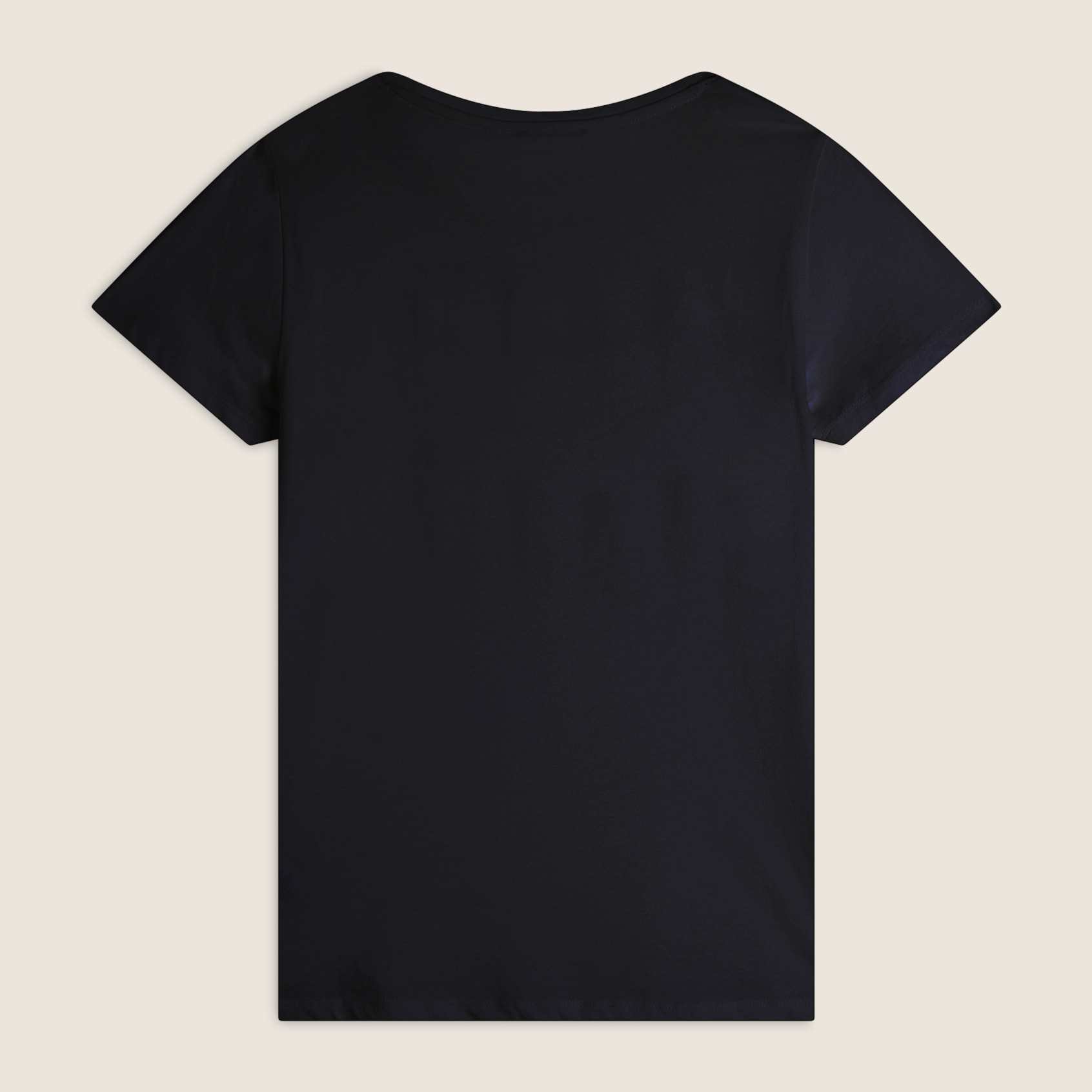 T-shirt donna girocollo con scritta decorata da strass