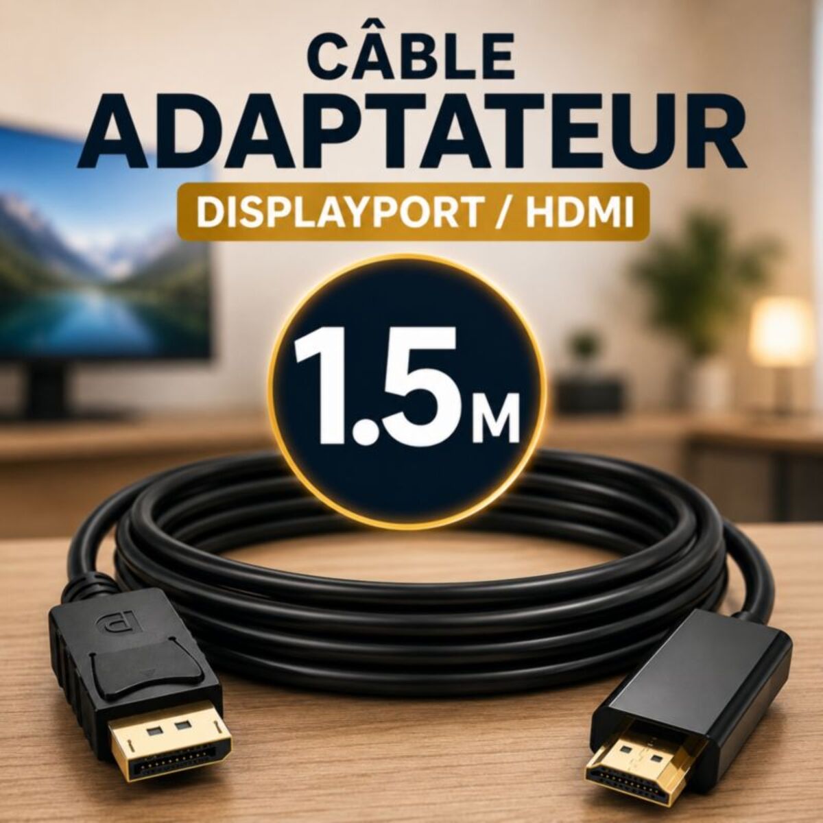 Câble DisplayPort ESSENTIELB display Port 1m50 ecp