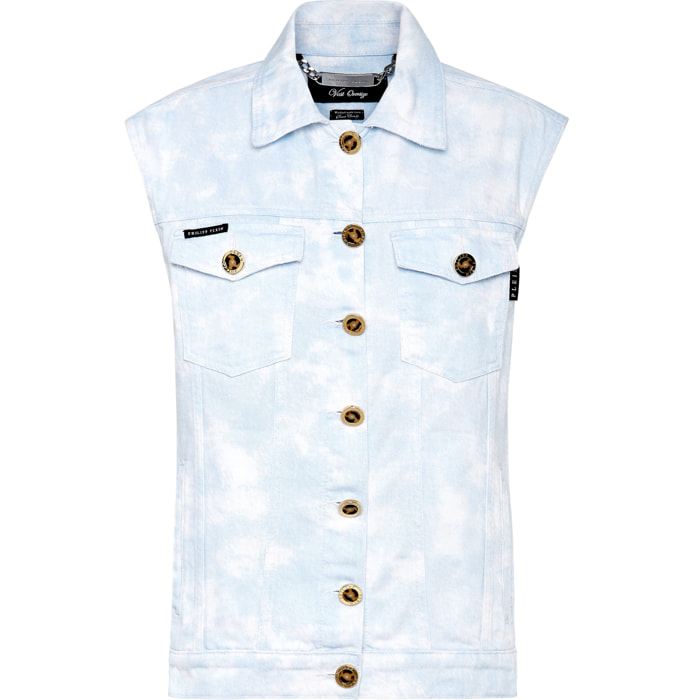 PHILIPP PLEIN Denim Vest Oversize