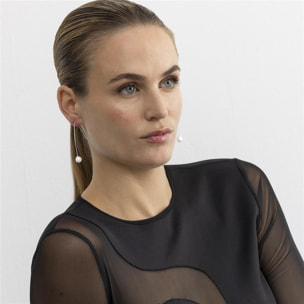 Pendientes con Perla Blanca acabado plata