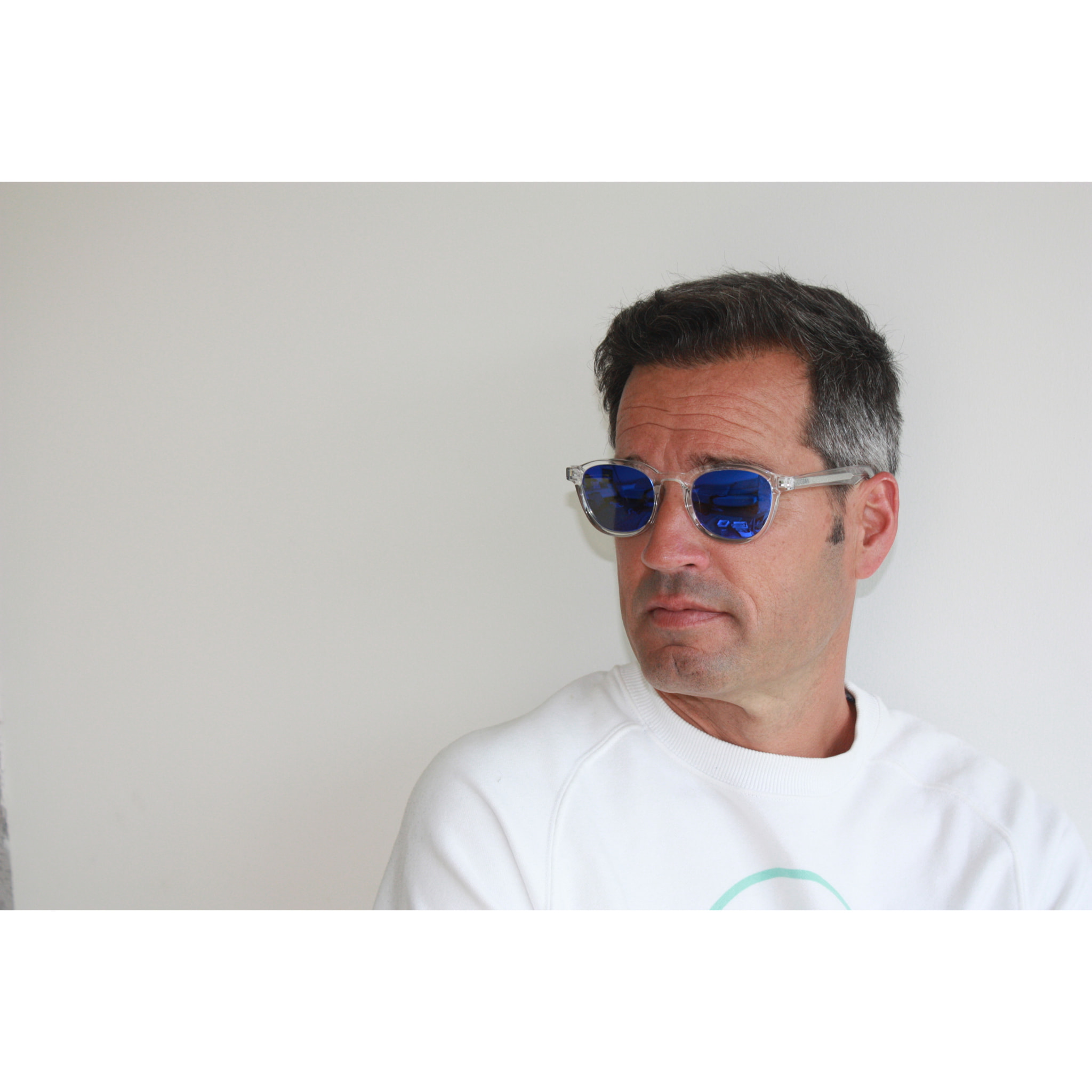 Gafas de sol OCEAN BONDI BEACH - Blanco transparente brillante / Revo azul