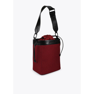 Borsa Hobo in Tessuto ed Effetto Pelle