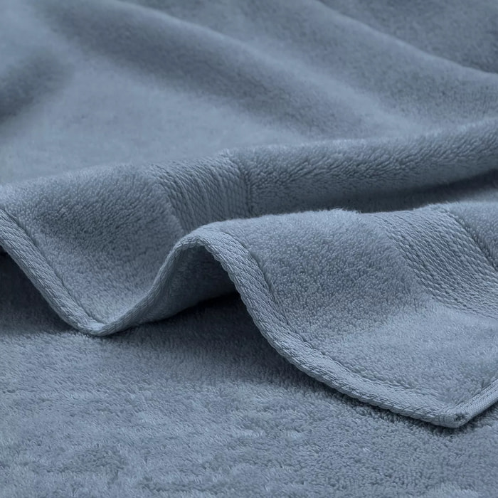 Drap de douche pur coton 550 g/m² uni bleu Elea bleu ardoise