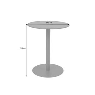 Table de jardin bistrot ronde acier 2 places intérieur/extérieur OREA