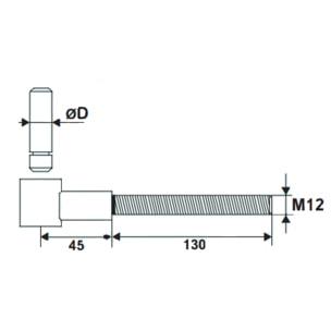 POLYGOND à clips renforcé M12 TORBEL - Noir - Ø16x120mm - 6118B66