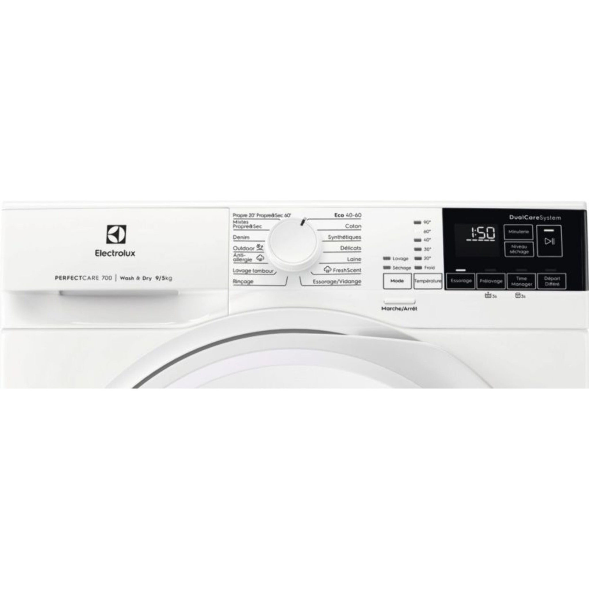 Lave linge séchant hublot ELECTROLUX EW7W4951EB - 9/6 kg - 1600 tr/min - Classe E - Moteur Inverter - Connecté