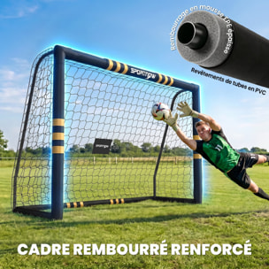 But de football - cage de foot - but futsal dim. 2,4L x 1,6H m - châssis métal moussé