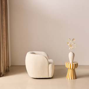Fauteuil pivotant métal et bouclette LAYA