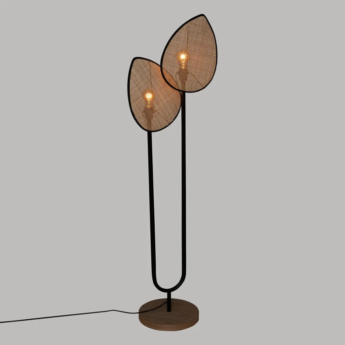 Lampadaire droit "Olme" en métal H143cm