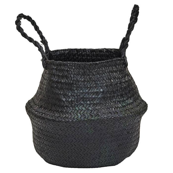 Panier Arrondi Jonc De Mer Noir