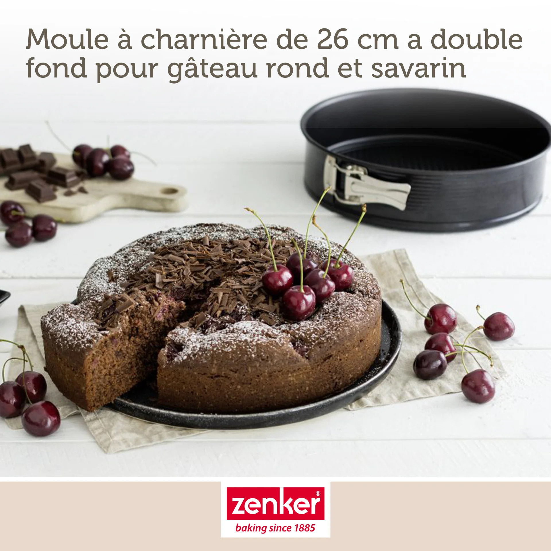 Moule à manqué et à savarin double fond 26 cm Zenker Black Metallic