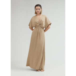 Vestito lungo con drappeggio in vita