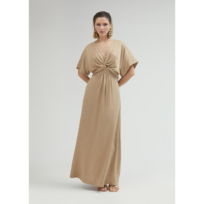 Vestito lungo con drappeggio in vita