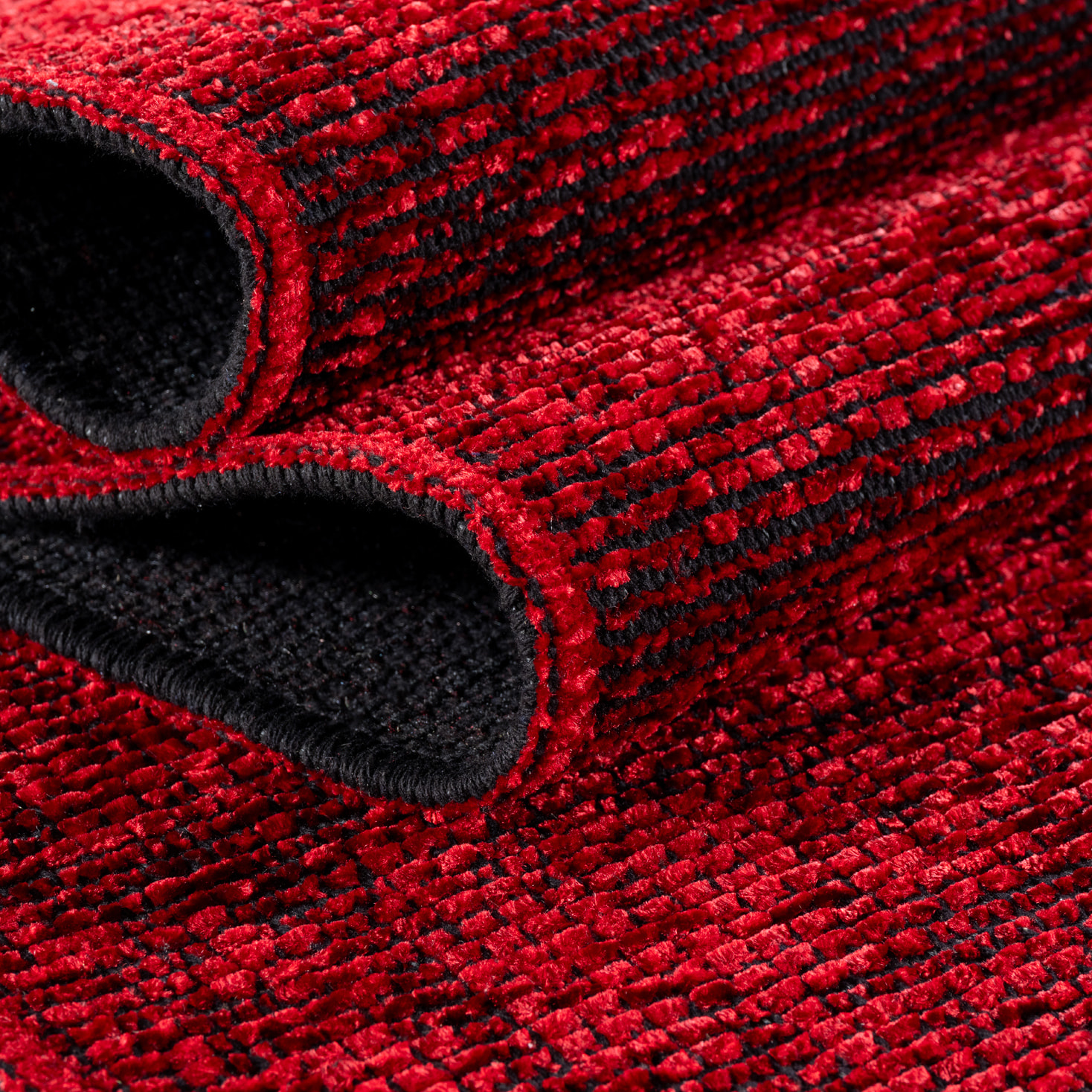 MIRA - Tapis de salon rouge au design abstrait